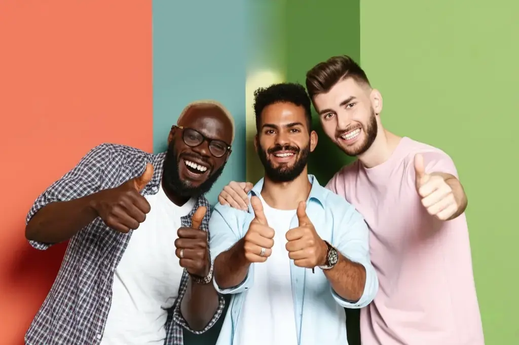 Diverse team of AstroBet ambassadors giving thumbs up